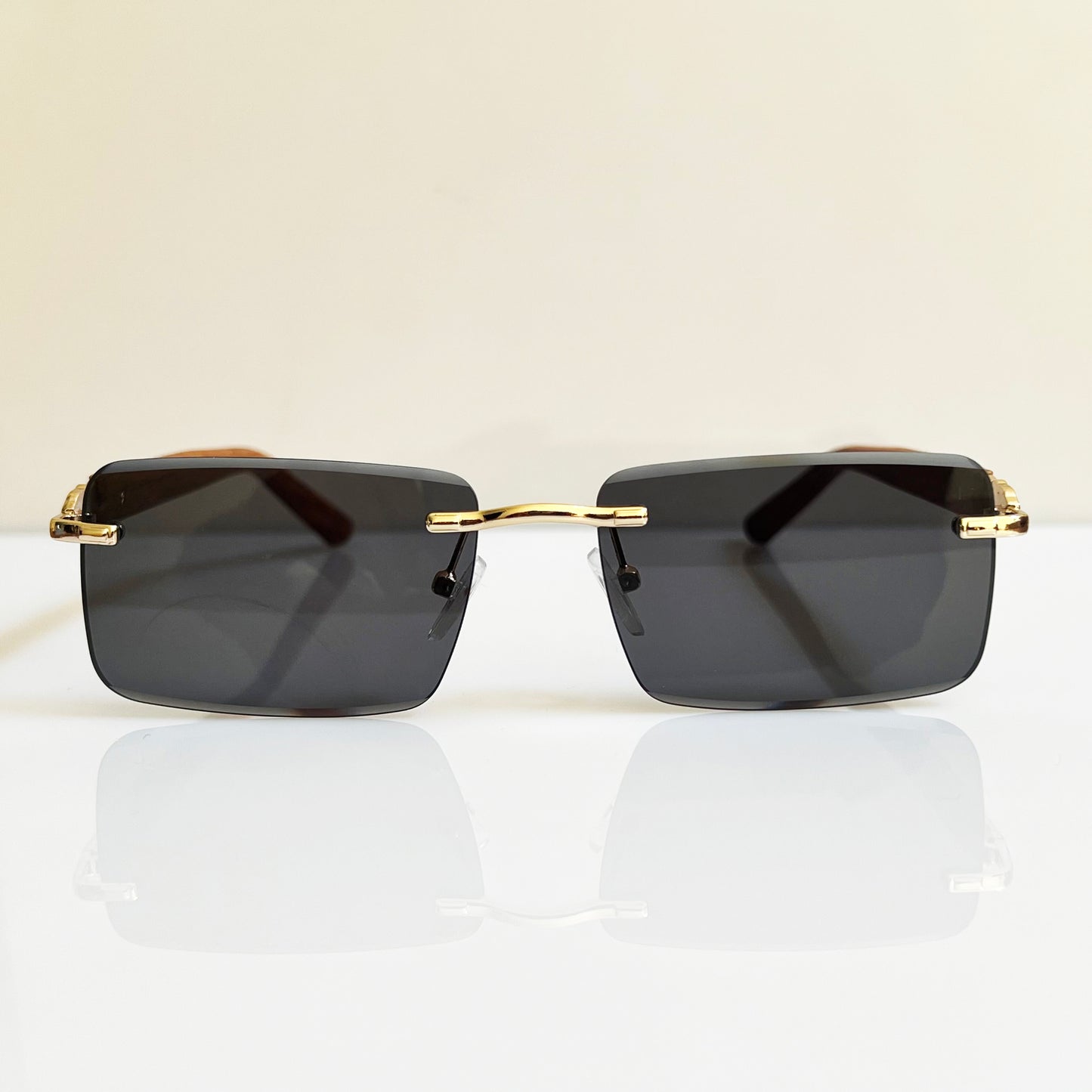 Legend Vibes Leopard-Edged Sunglasses | Black Rimless | 400UV | Karan Aujla Inspired