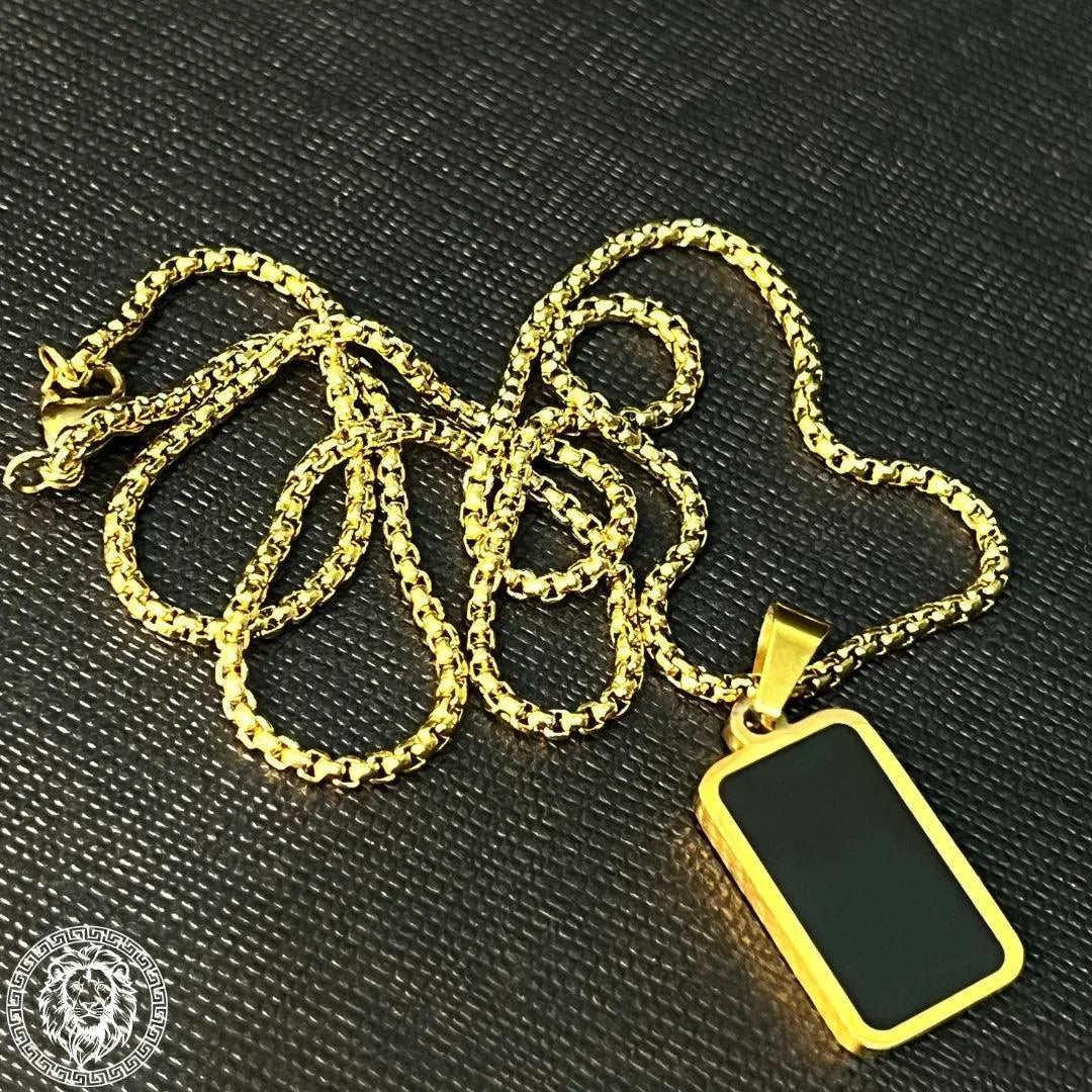 Golden Square Gemstone Pendant - Stylex