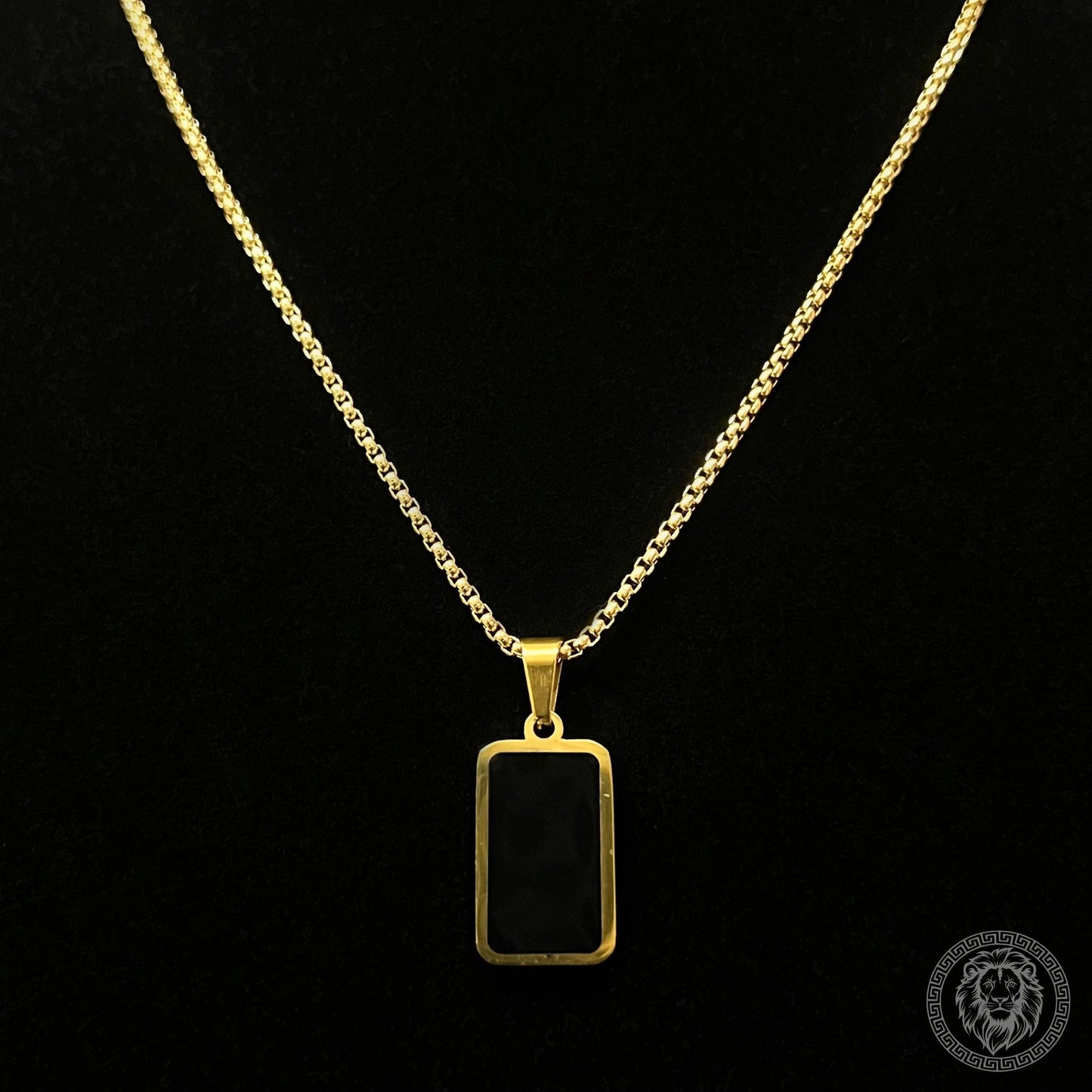 Golden Square Gemstone Pendant - Stylex